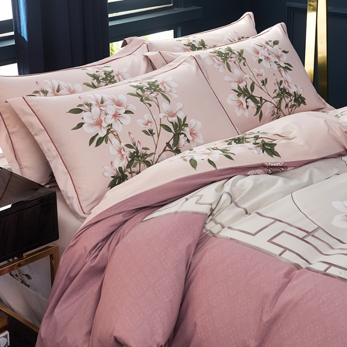 91家纺网 家纺一手货源 找家纺 雲归梦 2019全棉活性大版中国风花卉四件套 音澜