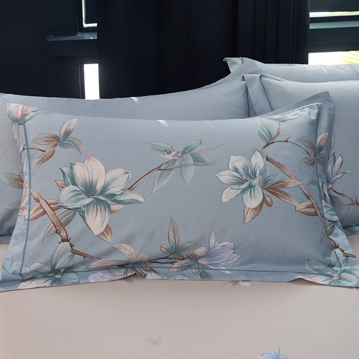 91家纺网 家纺一手货源 找家纺 雲归梦 2019全棉活性大版中国风花卉四件套 迎春满枝