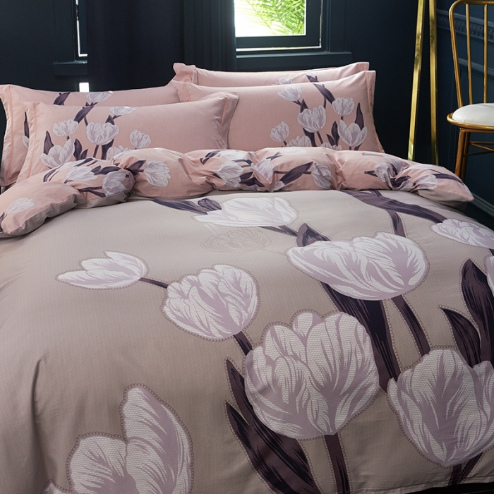 91家纺网 家纺一手货源 找家纺 雲归梦 2019全棉活性大版中国风花卉四件套 悠悠花香