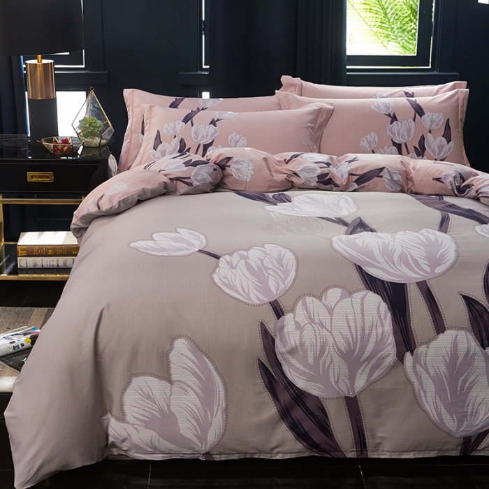 91家纺网 家纺一手货源 找家纺 雲归梦 2019全棉活性大版中国风花卉四件套 悠悠花香