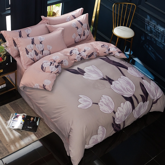 91家纺网 家纺一手货源 找家纺 雲归梦 2019全棉活性大版中国风花卉四件套 悠悠花香