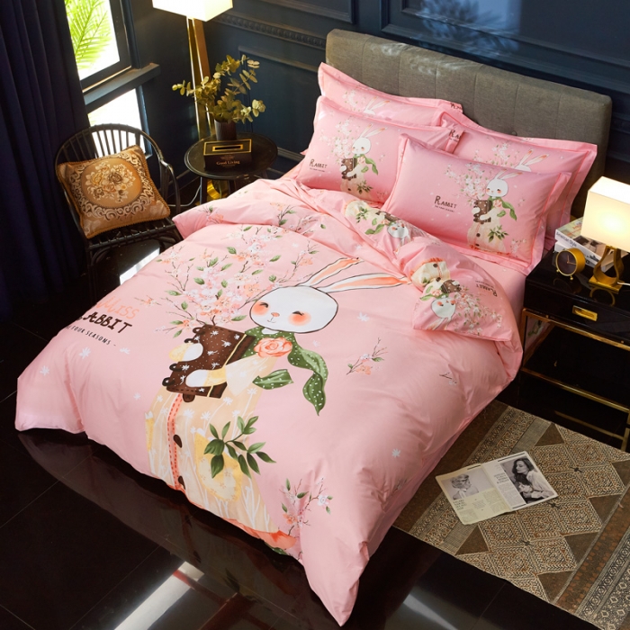 91家纺网 家纺一手货源 找家纺 （总）雲归梦 2019新款13372全棉活性大版四件套床笠款