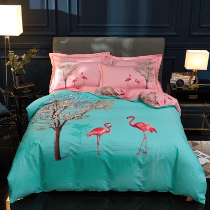 91家纺网 家纺一手货源 找家纺 （总）雲归梦 2019新款13372全棉活性大版四件套床笠款