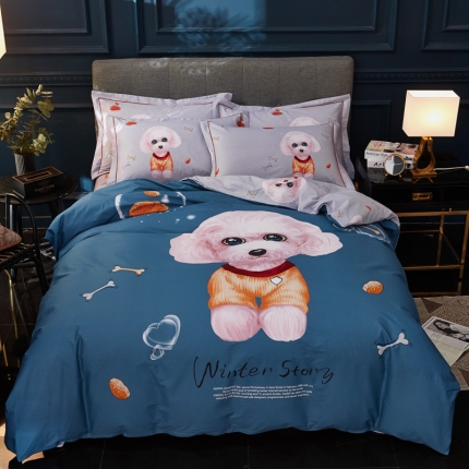 91家纺网 家纺一手货源 找家纺 （总）雲归梦 2019新款13372全棉活性大版四件套床笠款