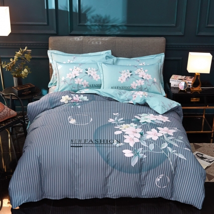 91家纺网 家纺一手货源 找家纺 （总）雲归梦 2019新款13372全棉活性大版四件套床笠款