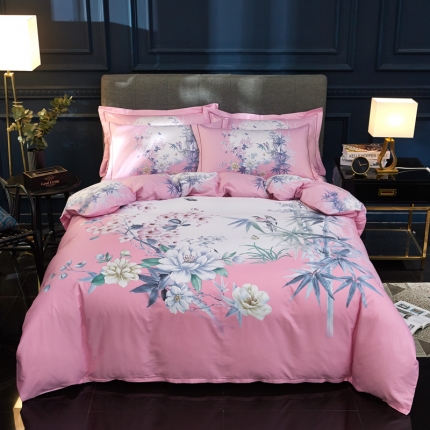 91家纺网 家纺一手货源 找家纺 （总）雲归梦 2019新款13372全棉活性大版四件套床笠款