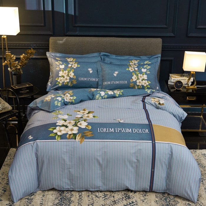 91家纺网 家纺一手货源 找家纺 雲归梦家纺 2019新款13372全棉活性大版四件套 安夏