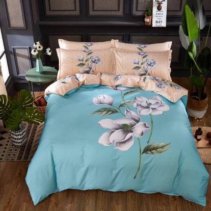 雲归梦家纺 2019新款13372全棉活性大版四件套 花语