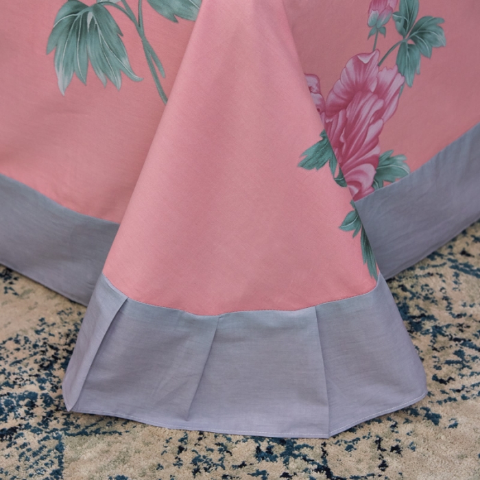 91家纺网 家纺一手货源 找家纺 雲归梦家纺2019新款13372全棉活性大版四件套简静花香绿