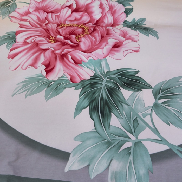 91家纺网 家纺一手货源 找家纺 雲归梦家纺2019新款13372全棉活性大版四件套简静花香绿