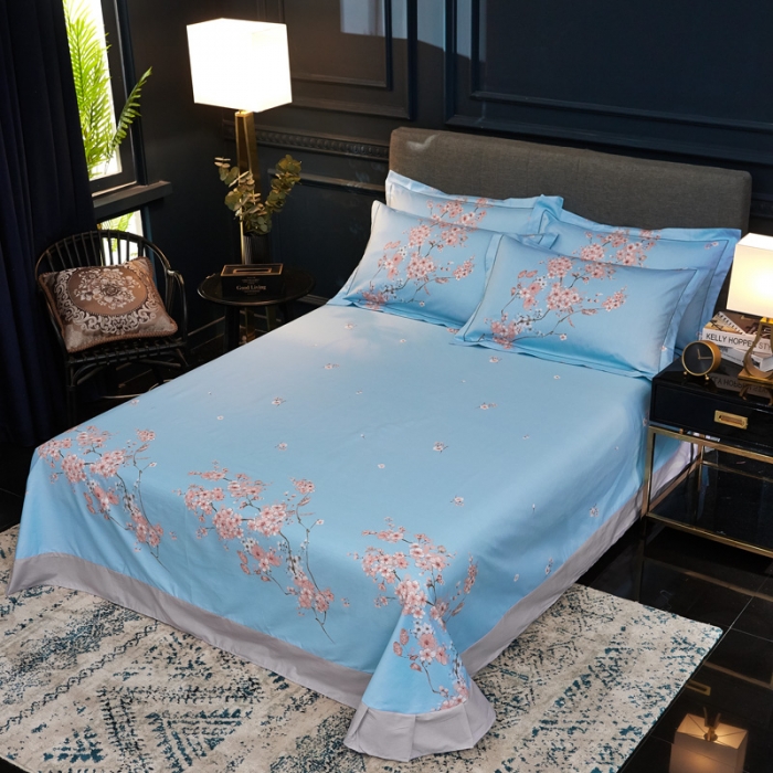 91家纺网 家纺一手货源 找家纺 雲归梦家纺 2019新款13372全棉活性大版四件套 江南春