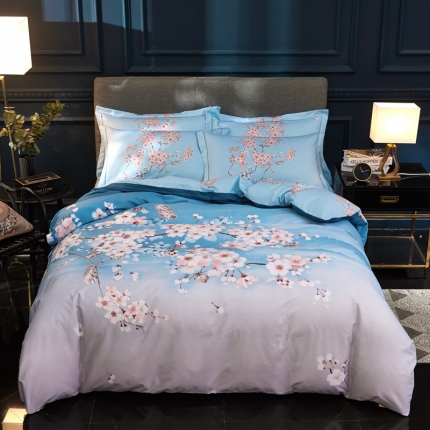 雲归梦家纺 2019新款13372全棉活性大版四件套 江南春