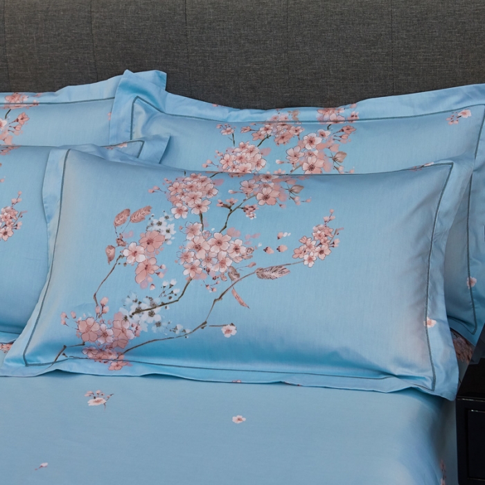 91家纺网 家纺一手货源 找家纺 雲归梦家纺 2019新款13372全棉活性大版四件套 江南春