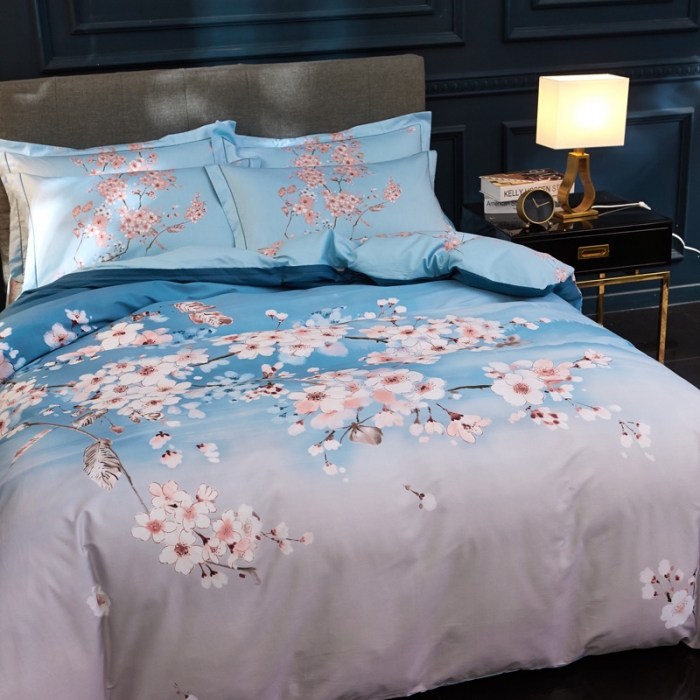 91家纺网 家纺一手货源 找家纺 雲归梦家纺 2019新款13372全棉活性大版四件套 江南春