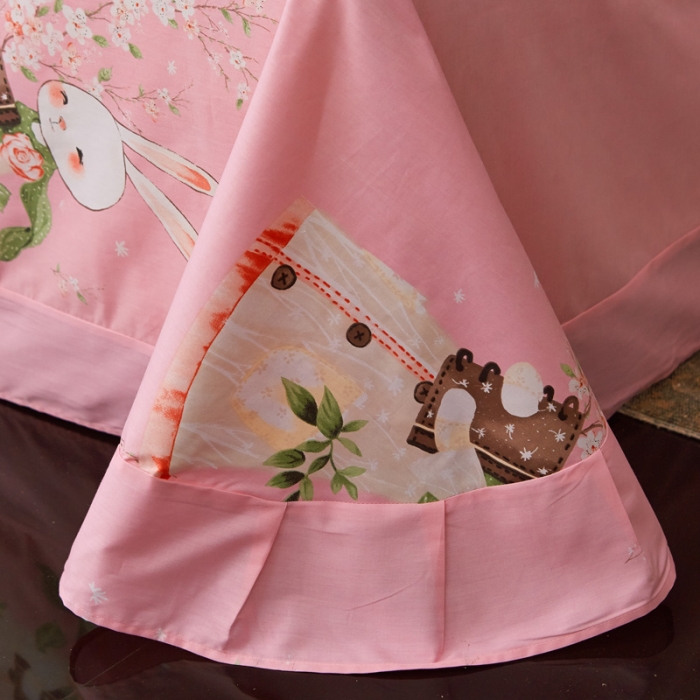 91家纺网 家纺一手货源 找家纺 雲归梦家纺2019新款13372全棉活性大版四件套MISS兔