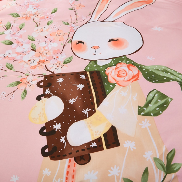 91家纺网 家纺一手货源 找家纺 雲归梦家纺2019新款13372全棉活性大版四件套MISS兔