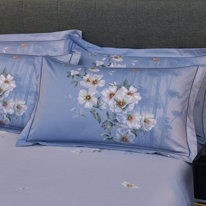 91家纺网 家纺一手货源 找家纺 雲归梦家纺 2019新款13372全棉活性大版四件套 暗香