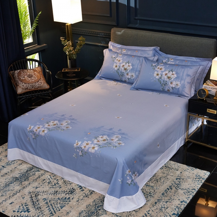 91家纺网 家纺一手货源 找家纺 雲归梦家纺 2019新款13372全棉活性大版四件套 暗香