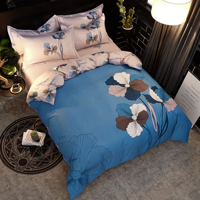 91家纺网 家纺一手货源 找家纺 雲归梦家纺2019新款13372全棉活性大版四件套 出水芙蓉