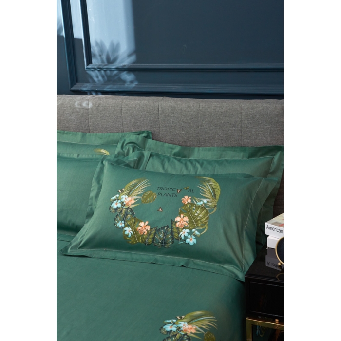 91家纺网 家纺一手货源 找家纺 雲归梦家纺 2019新款13372全棉活性大版四件套 葱郁