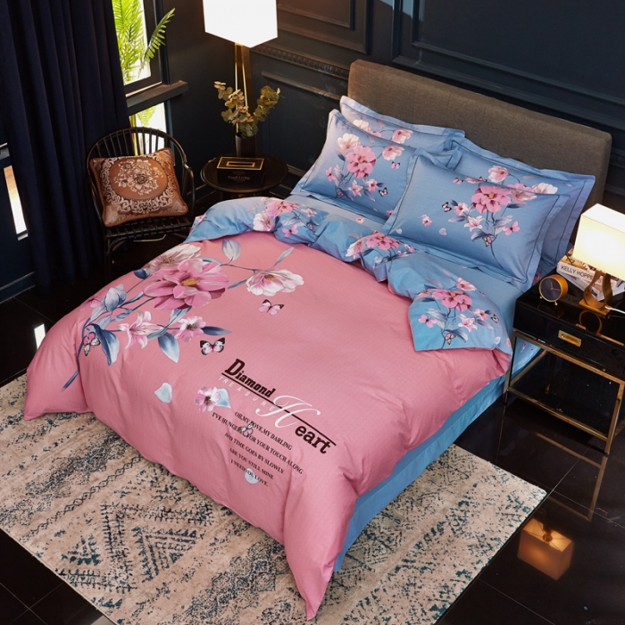 91家纺网 家纺一手货源 找家纺 雲归梦家纺 2019新款13372全棉活性大版四件套 黛茜