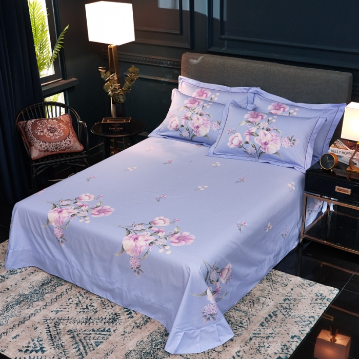 91家纺网 家纺一手货源 找家纺 雲归梦家纺2019新款13372全棉活性大版四件套 花开漫舞