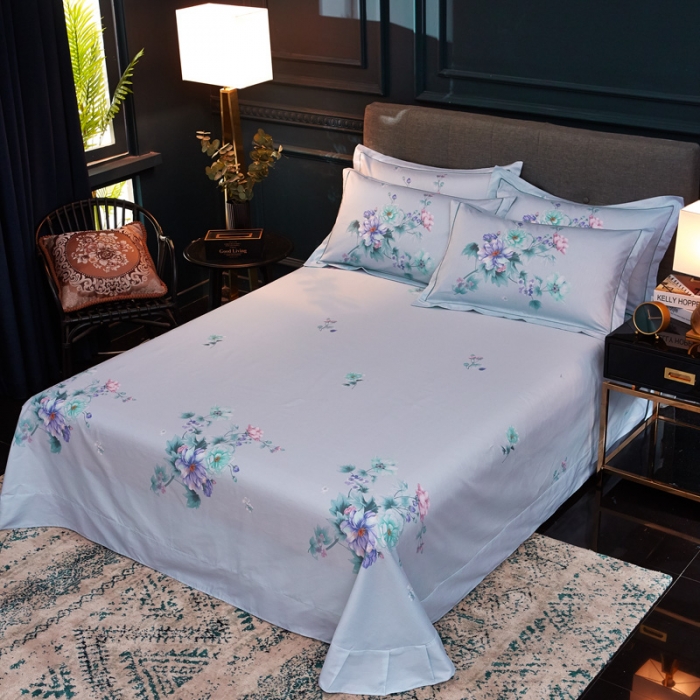 91家纺网 家纺一手货源 找家纺 雲归梦家纺 2019新款13372全棉活性大版四件套 花木槿