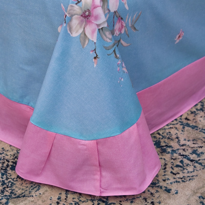 91家纺网 家纺一手货源 找家纺 雲归梦家纺 2019新款13372全棉活性大版四件套 花意粉