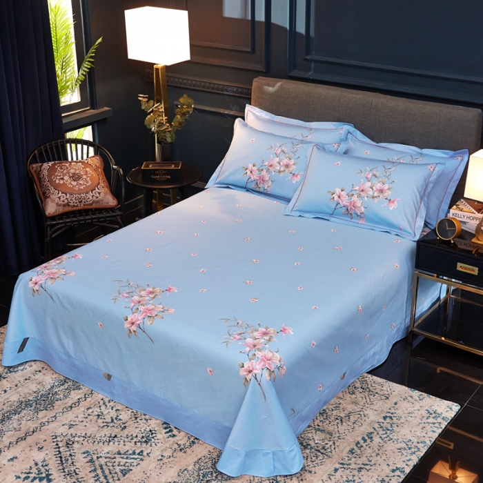 91家纺网 家纺一手货源 找家纺 雲归梦家纺 2019新款13372全棉活性大版四件套 花意兰