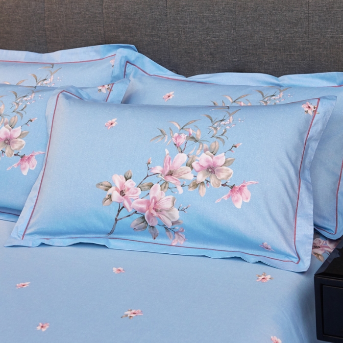 91家纺网 家纺一手货源 找家纺 雲归梦家纺 2019新款13372全棉活性大版四件套 花意兰