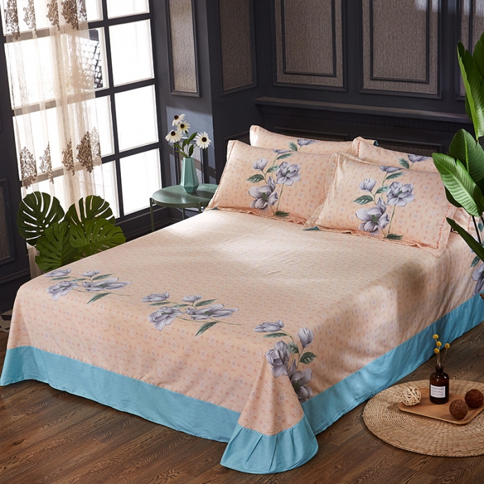 91家纺网 家纺一手货源 找家纺 雲归梦家纺 2019新款13372全棉活性大版四件套 花语