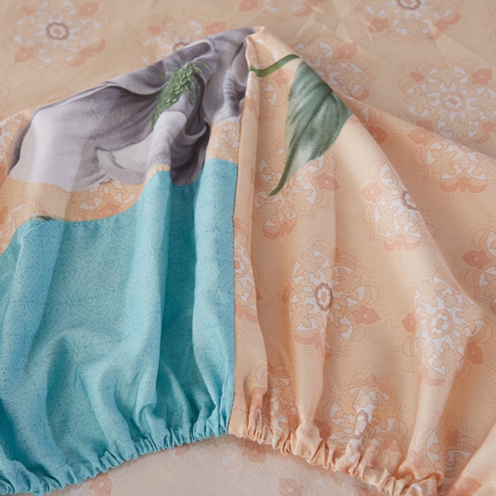 91家纺网 家纺一手货源 找家纺 雲归梦家纺 2019新款13372全棉活性大版四件套 花语