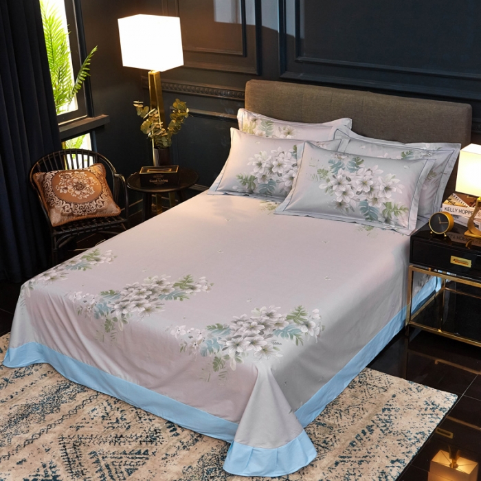 91家纺网 家纺一手货源 找家纺 雲归梦家纺 2019新款13372全棉活性大版四件套 花月吟