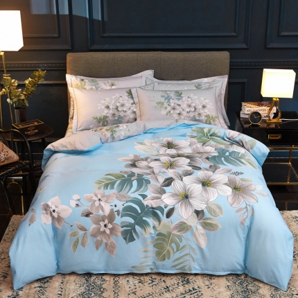 雲归梦家纺 2019新款13372全棉活性大版四件套 花月吟