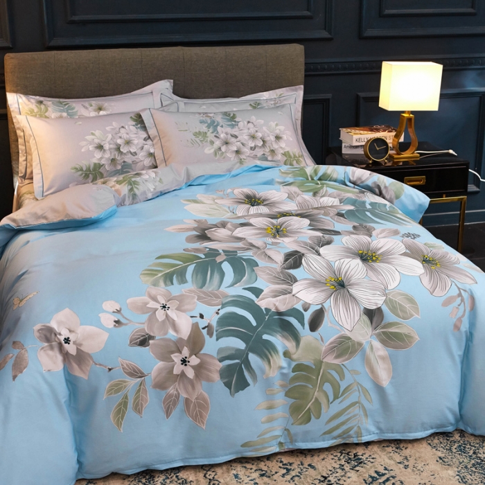 91家纺网 家纺一手货源 找家纺 雲归梦家纺 2019新款13372全棉活性大版四件套 花月吟