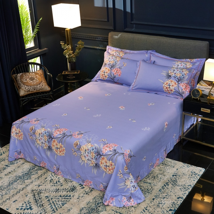 91家纺网 家纺一手货源 找家纺 雲归梦家纺2019新款13372全棉活性大版四件套静待花开粉