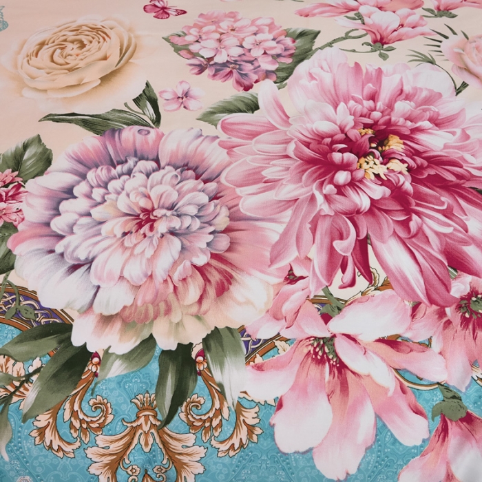 91家纺网 家纺一手货源 找家纺 雲归梦家纺2019新款13372全棉活性大版四件套静若繁花兰