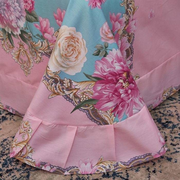 91家纺网 家纺一手货源 找家纺 雲归梦家纺2019新款13372全棉活性大版四件套静若繁花兰