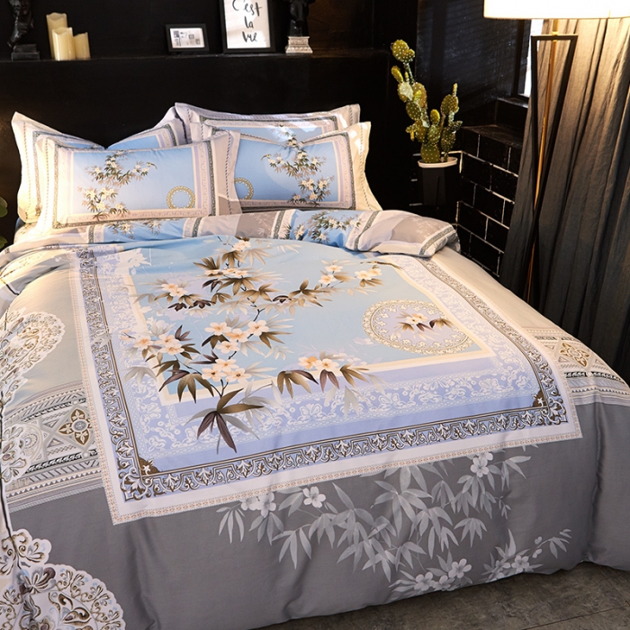 91家纺网 家纺一手货源 找家纺 雲归梦家纺 2019新款13372全棉活性大版四件套 兰亭序