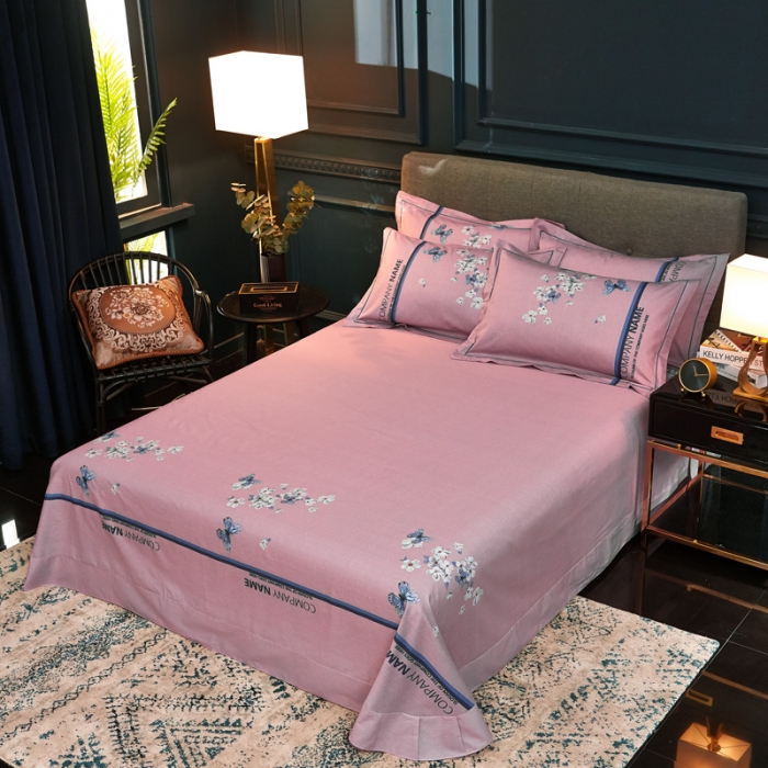 91家纺网 家纺一手货源 找家纺 雲归梦家纺 2019新款13372全棉活性大版四件套 恋蝶