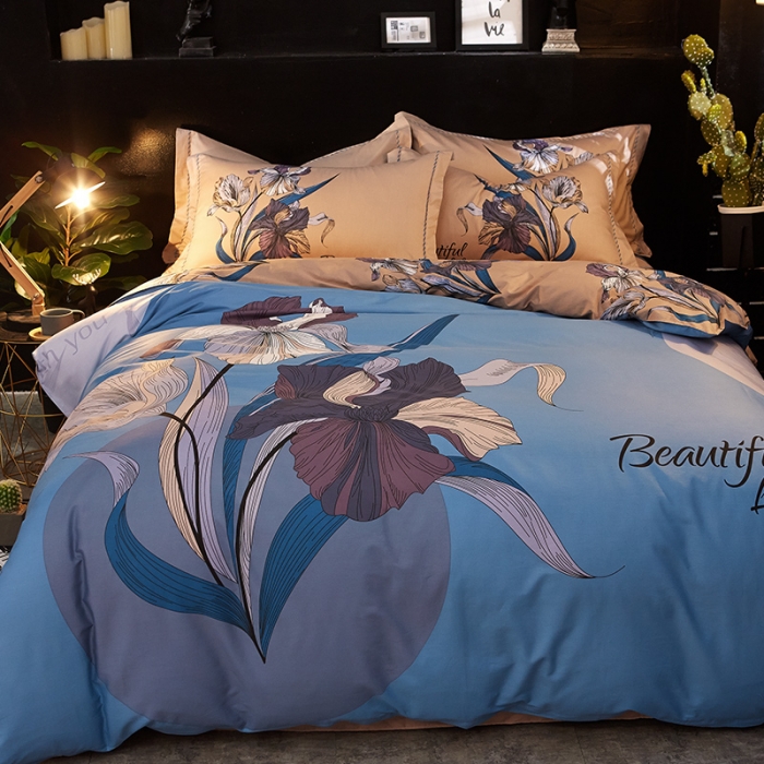 91家纺网 家纺一手货源 找家纺 雲归梦家纺 2019新款13372全棉活性大版四件套 龙舌兰