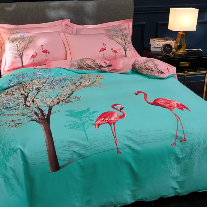 91家纺网 家纺一手货源 找家纺 雲归梦家纺2019新款13372全棉活性大版四件套罗拉之翼兰