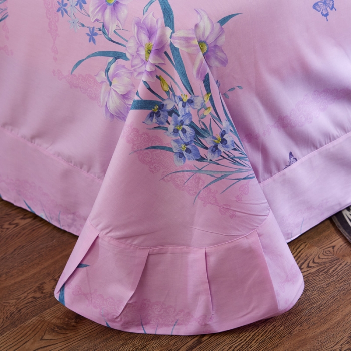 91家纺网 家纺一手货源 找家纺 雲归梦家纺2019新款13372全棉活性大版四件套 梦里水仙