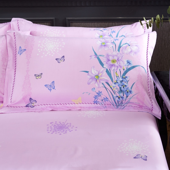 91家纺网 家纺一手货源 找家纺 雲归梦家纺2019新款13372全棉活性大版四件套 梦里水仙