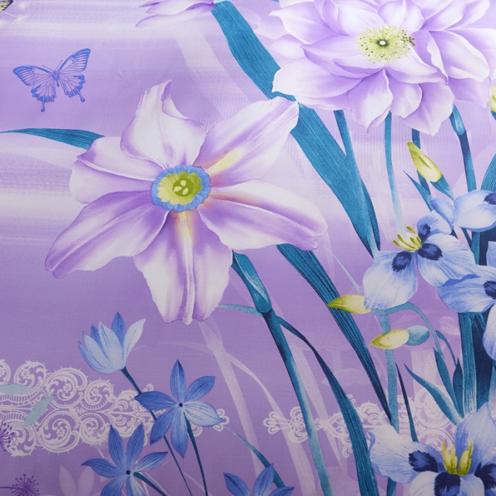 91家纺网 家纺一手货源 找家纺 雲归梦家纺2019新款13372全棉活性大版四件套 梦里水仙