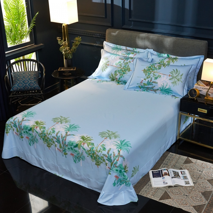 91家纺网 家纺一手货源 找家纺 雲归梦家纺2019新款13372全棉活性大版四件套 南海风情