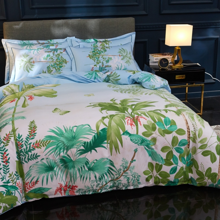 91家纺网 家纺一手货源 找家纺 雲归梦家纺2019新款13372全棉活性大版四件套 南海风情