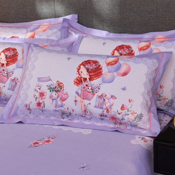 91家纺网 家纺一手货源 找家纺 雲归梦家纺2019新款13372全棉活性大版四件套 甜心宝贝