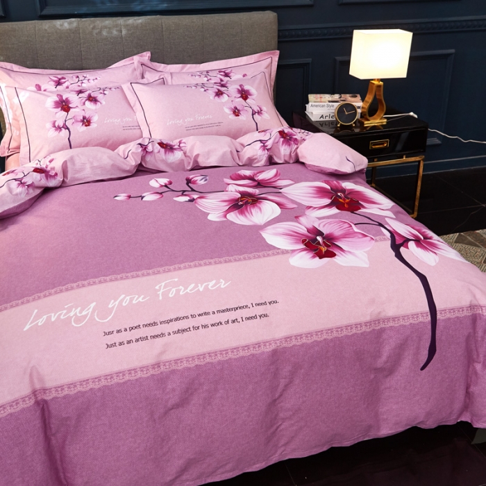 91家纺网 家纺一手货源 找家纺 雲归梦家纺 2019新款13372全棉活性大版四件套 秀丽