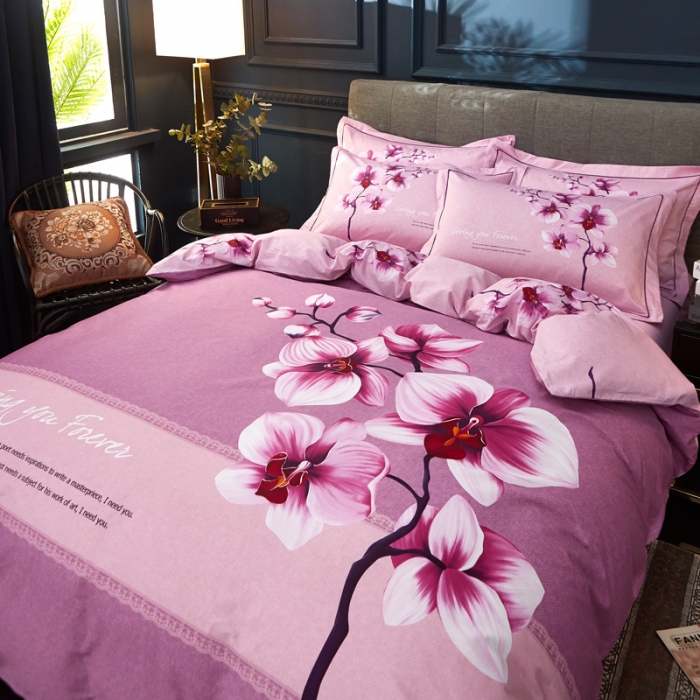 91家纺网 家纺一手货源 找家纺 雲归梦家纺 2019新款13372全棉活性大版四件套 秀丽